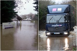Dalį Jungtinės Karalystės vėl siaubia audra: kyla potvyniai, skęsta automobiliai