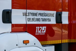 Jurbarko rajone užsiliepsnojus namui ugniagesiai susidūrė su sunkumais – į gaisravietę vedantis kelias užverstas rąstais