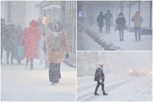 Vilnių užklupus galingai pūgai įspėja pasisaugoti