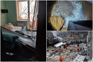 Ukrainos lietuvių bendruomenės pirmininkė parodė, kaip po rusų atakos atrodo jos namai: pačią apsaugojo antklodė