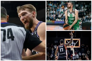 Lietuvos sporto savaitė: NBA lietuvių dvikova, trūkčiojantis „Žalgiris“ ir pirmieji biatlonininkės taškai