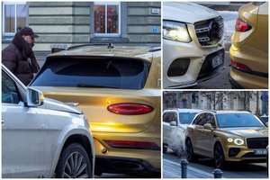 Prabangus „Mercedes-Benz“ Vilniaus centre stuktelėjo į „Bentley“ galą – avarija kaustė praeivių žvilgsnius
