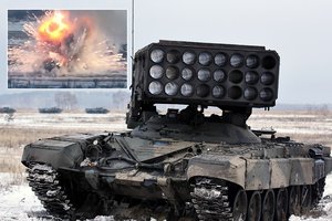 Po ukrainiečių įsikišimo baugus Rusijos ginklas virto įspūdingu fejerverku