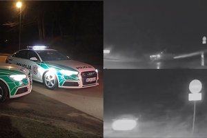 Triskart greitį viršijęs beteisis vairuotojas prisidirbo kaip reikiant: pamatykite gaudynes