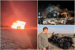 Dakaro ralyje – siaubinga akimirka Estijos komandai: automobilis paskendo liepsnose