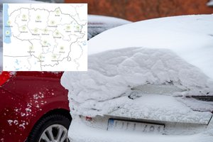 Sniego danga per parą pastorėjo kone dvigubai, o tai – dar ne pabaiga: skelbia, kad pūgos trauktis neskubės