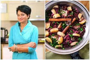 Raudonieji kopūstai su paukštienos kumpeliais: dietistė R. Šilenskienė rekomenduoja išmėginti