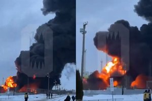 Gaisras Rusijos Briansko rajone: po Ukrainos smūgio liepsnoja naftos saugykla