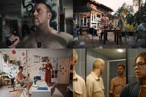 Komedijoje „Draugų lažybos“ M. Stonkui, J. Jankevičiui, A. Žiurauskui ir V. Krulikovskiui teko nusimesti drabužius