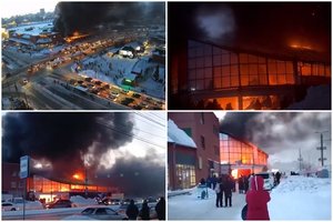 Dar vienas gaisras Rusijoje – liepsnoja turgavietė Čeliabinske