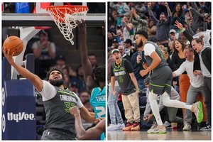 K. Anthony-Townsas surengė puolimo šou, tačiau  „Timberwolves“ iššvaistė dviženklį pranašumą ir krito prieš „Hornets“