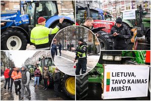 Vilniuje – įspūdingi vaizdai: pasirodė gausybė protestuojančių ūkininkų traktorių, plakatuose – žinutės valdžiai