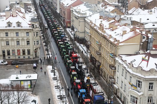  Ūkininkų protestas Vilniuje. Sausio 23 diena.<br> R.Danisevičiaus nuotr.
