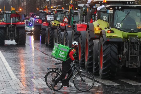  Ūkininkų protestas Vilniuje. Sausio 23 diena.<br> R.Danisevičiaus nuotr.