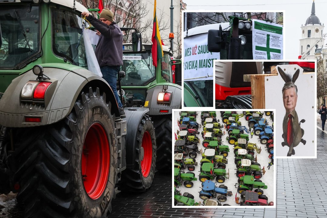 Ūkininkų protestas Vilniuje. Sausio 23 diena.<br> lrytas.lt montažas.
