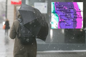 Atkeliauja dar viena kritulių porcija, tačiau šįkart – šlapdriba ir lietus: iškris iki 20 mm, įspėja ir dėl vėjo
