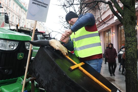 Ūkininkų protestas Vilniuje.<br> R. Danisevičiaus nuotr.