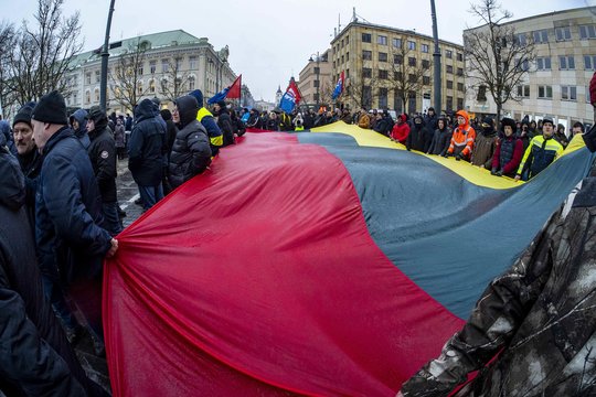 Ūkininkų protestas Vilniuje.<br> V. Ščiavinsko nuotr.