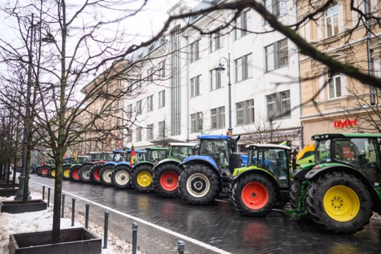 Ūkininkų protestas Vilniuje.<br> V. Skaraičio nuotr.