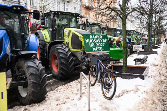 Ūkininkų protestas Vilniuje.<br> V. Skaraičio nuotr.