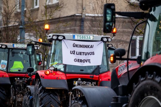 Ūkininkų protestas Vilniuje.<br>Juliaus Kalinsko (ELTA) nuotr.
