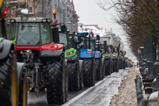 Ūkininkų protestas Vilniuje.<br>Juliaus Kalinsko (ELTA) nuotr.