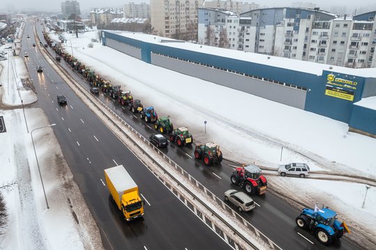Ūkininkų protestas Vilniuje.<br>Andriaus Ufarto (ELTA) nuotr.