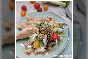 Žuvies piršteliai su gaiviomis salotomis: patiks visiems