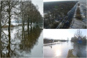 Šilutės r. ir toliau kausto potvynis: vanduo apsėmė 15 kaimų, vienas iš jų – užlietas dar nuo gruodžio