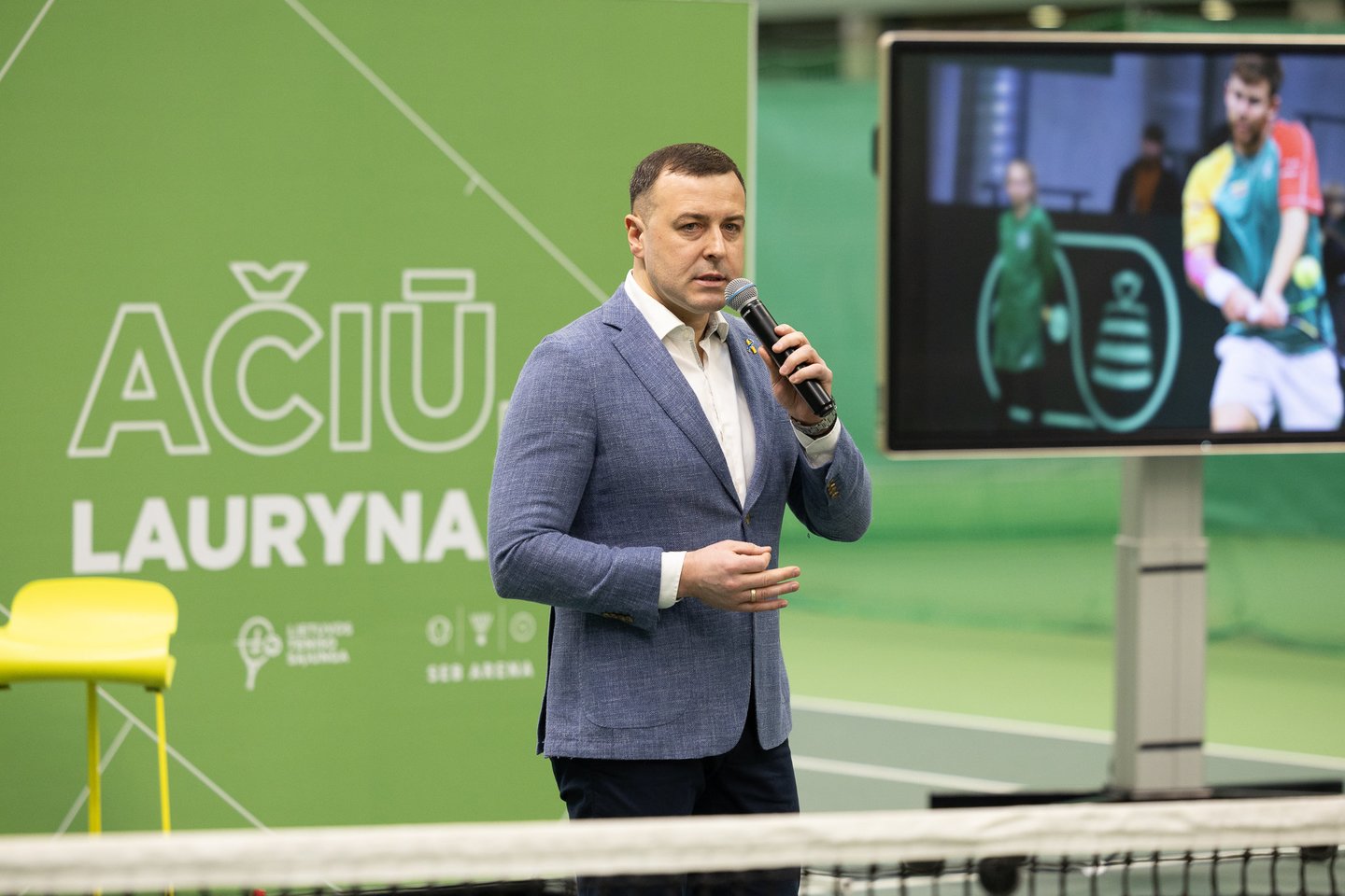 Vilniuje buvo pagerbta teniso legenda Laurynas Grigelis.<br>S.Čirbos nuotr.