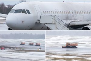 Vilniaus oro uoste nuo tako nuslydo lėktuvas: teko laikinai uždaryti oro uostą, aiškinamasi situacija