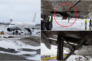 Dėl incidento Vilniaus oro uoste pradėtas tyrimas: pateikė atsakymą, kaip lėktuvo apačioje atsirado skylė