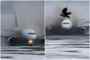 Paskelbtas vaizdo įrašas, kaip Vilniaus oro uoste nuo tako nuslysta lėktuvas: vaizdas priverčia sulaikyti kvėpavimą