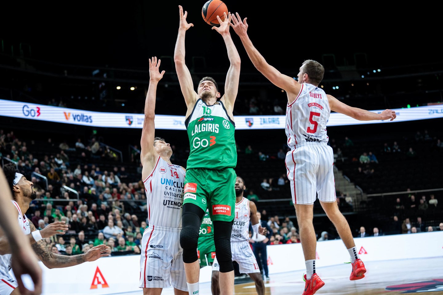 LKL dvikova tarp Kauno „Žalgirio“ ir Utenos „Juventus“.<br> G.Bitvinsko nuotr.