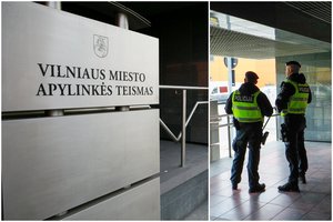 Incidentas Vilniaus apylinkės teisme: teisiamieji į teisėją metė butelius su vandeniu