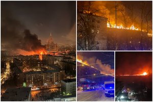 Maskvoje – didžiulis gaisras: vienas po kito užsiliepsnojo daugiabučiai