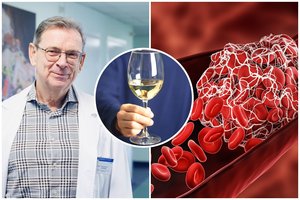 Profesorius apie alkoholio poveikį kraujo krešulių susidarymui – negali žmonėms sakyti: „Pirmyn, išgerkite!“