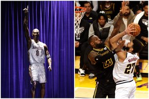 Los Andžele – K. Bryanto statulos atidengimas ir „Nuggets“ pergalė