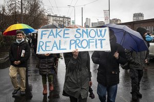 Milane protestuojama prieš 2026 metų žiemos olimpines žaidynes