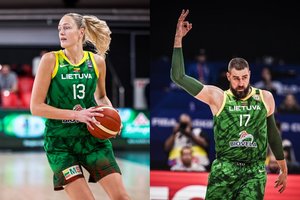 Gintarė Petronytė ir Jonas Valančiūnas – geriausi 2023 m. Lietuvos krepšininkai