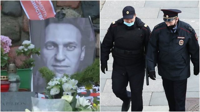 Rusijoje suimta kone 200 asmenų, susirinkusių pagerbti A. Navalno atminimą