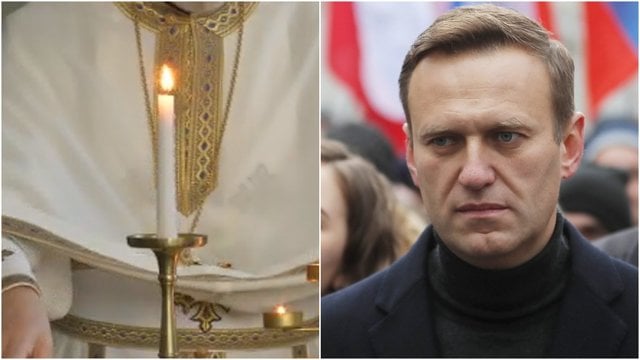 Vilniuje – mišios už A. Navalną: pagerbti Rusijos opozicijos lyderio susirinko dešimtys žmonių