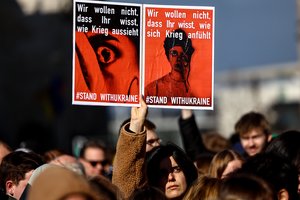 Vokietijoje – mitingai Ukrainai paremti