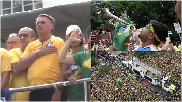 Brazilijoje – J. Bolsonaro šalininkų protestas: minios žmonių susivienijo prieš perversmo tyrimą