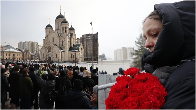 Kremliaus siunčiama žinutė žmonių nesustabdė: tūkstančiai susirinko pagerbti A. Navalno atminimo