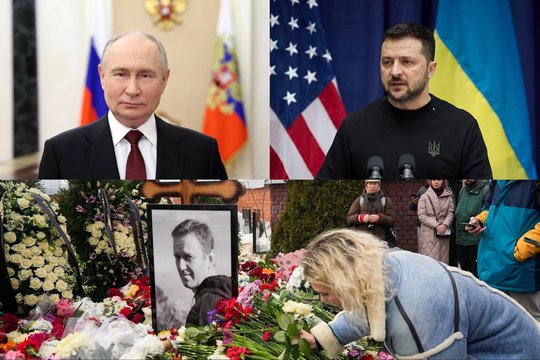 V. Putinas. V. Zelenskis ir A. Navalno laidotuvės.