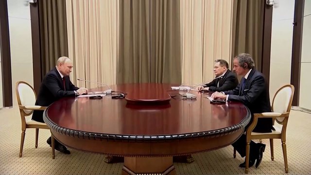 Užfiksuotas V. Putino ir TATENA vadovo susitikimas: kalbėta ne tik apie saugumo padėtį Zaporižios AE