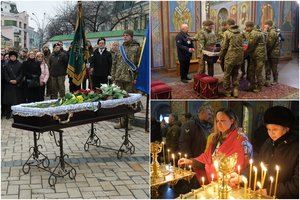 Su ašaromis akyse Kijeve atsisveikinta su fronte žuvusiu kariu iš Lietuvos Tadu Tumu-Milžinu