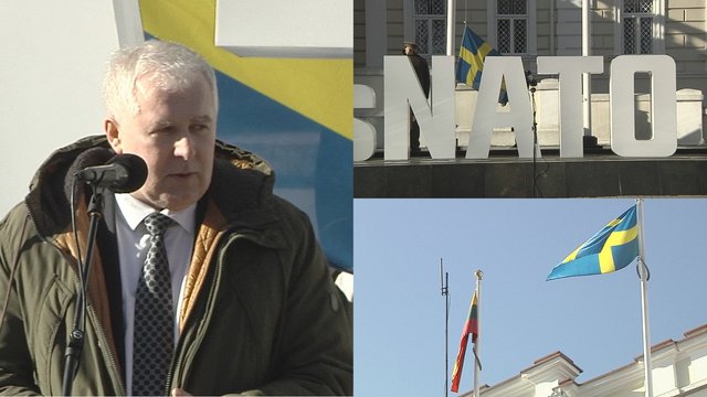 Švedijai įstojus į NATO – vėliavos pakėlimo ceremonija: A. Anušauskas tikina, kad Rusijos planas suveikė priešingai