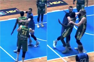 Smurto protrūkis krepšinio aikštėje: bulgaras kibo į atlapus buvusiam NBA krepšininkui